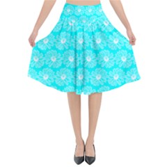 Gerbera Daisy Vector Tile Pattern Flared Midi Skirt