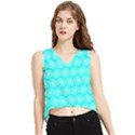 Gerbera Daisy Vector Tile Pattern V-Neck Cropped Tank Top View1