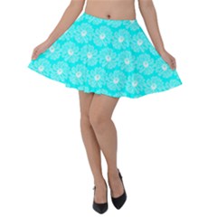 Gerbera Daisy Vector Tile Pattern Velvet Skater Skirt by GardenOfOphir