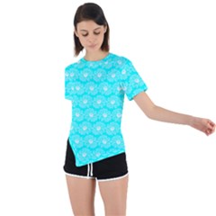 Gerbera Daisy Vector Tile Pattern Asymmetrical Short Sleeve Sports Tee