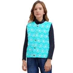 Gerbera Daisy Vector Tile Pattern Kid s Short Button Up Puffer Vest	 by GardenOfOphir