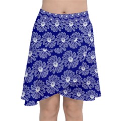 Gerbera Daisy Vector Tile Pattern Chiffon Wrap Front Skirt by GardenOfOphir