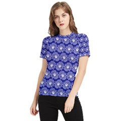 Gerbera Daisy Vector Tile Pattern Women s Short Sleeve Rash Guard by GardenOfOphir