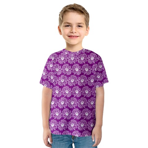 Gerbera Daisy Vector Tile Pattern Kids  Sport Mesh Tee by GardenOfOphir