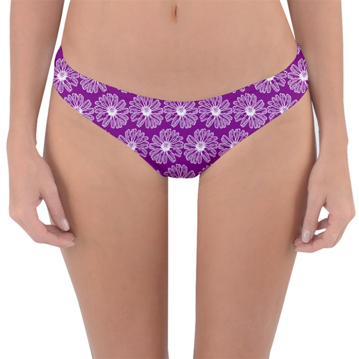 Gerbera Daisy Vector Tile Pattern Reversible Hipster Bikini Bottoms