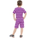 Gerbera Daisy Vector Tile Pattern Kids  Tee and Shorts Set View2