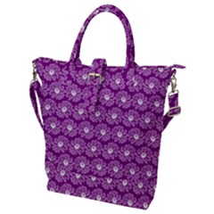 Gerbera Daisy Vector Tile Pattern Buckle Top Tote Bag by GardenOfOphir