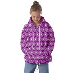 Gerbera Daisy Vector Tile Pattern Kids  Oversized Hoodie by GardenOfOphir