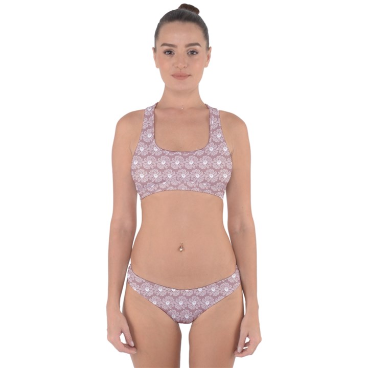 Gerbera Daisy Vector Tile Pattern Cross Back Hipster Bikini Set