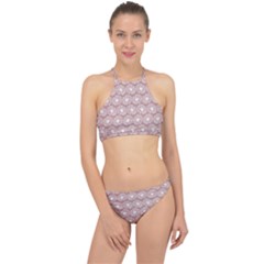 Gerbera Daisy Vector Tile Pattern Racer Front Bikini Set by GardenOfOphir