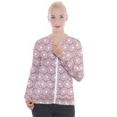 Gerbera Daisy Vector Tile Pattern Casual Zip Up Jacket by GardenOfOphir