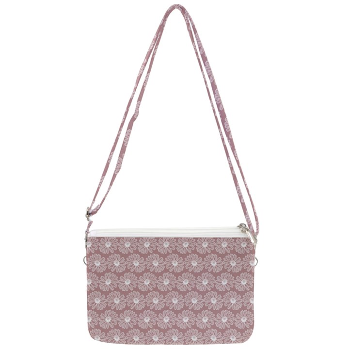 Gerbera Daisy Vector Tile Pattern Double Gusset Crossbody Bag