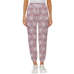 Gerbera Daisy Vector Tile Pattern Women s Cropped Drawstring Pants by GardenOfOphir