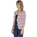 Gerbera Daisy Vector Tile Pattern Women s One-Button 3/4 Sleeve Short Jacket View2