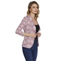 Gerbera Daisy Vector Tile Pattern Women s One-Button 3/4 Sleeve Short Jacket View3