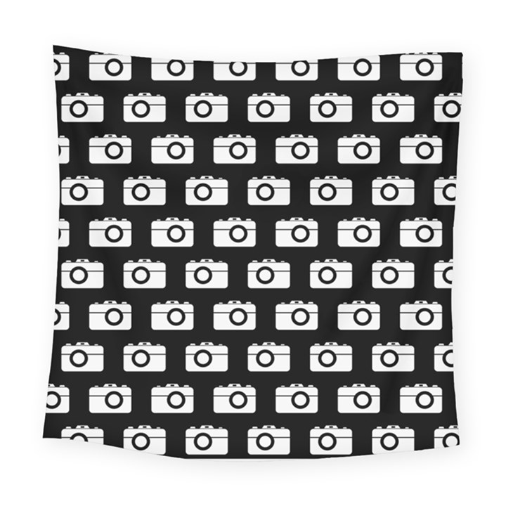 Modern Chic Vector Camera Illustration Pattern Square Tapestry (Large)