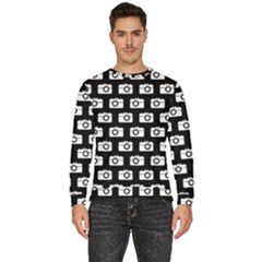 Modern Chic Vector Camera Illustration Pattern Men s Fleece Sweatshirt by GardenOfOphir