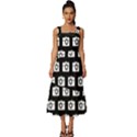 Modern Chic Vector Camera Illustration Pattern Square Neckline Tiered Midi Dress View1