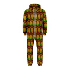 Burger Snadwich Food Tile Pattern Hooded Jumpsuit (kids) by GardenOfOphir