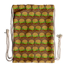 Burger Snadwich Food Tile Pattern Drawstring Bag (large) by GardenOfOphir