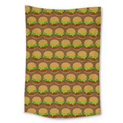 Burger Snadwich Food Tile Pattern Large Tapestry by GardenOfOphir