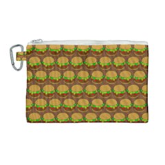 Burger Snadwich Food Tile Pattern Canvas Cosmetic Bag (large) by GardenOfOphir