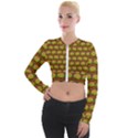 Burger Snadwich Food Tile Pattern Long Sleeve Cropped Velvet Jacket View1