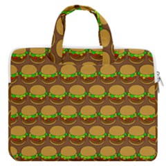 Burger Snadwich Food Tile Pattern Macbook Pro 13  Double Pocket Laptop Bag by GardenOfOphir