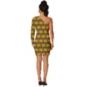 Burger Snadwich Food Tile Pattern Long Sleeve One Shoulder Mini Dress View4