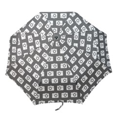 Modern Chic Vector Camera Illustration Pattern Folding Umbrellas by GardenOfOphir