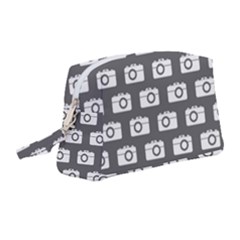 Modern Chic Vector Camera Illustration Pattern Wristlet Pouch Bag (medium) by GardenOfOphir