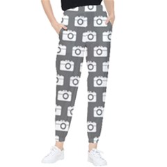 Modern Chic Vector Camera Illustration Pattern Women s Tapered Pants by GardenOfOphir