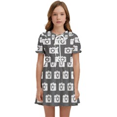 Modern Chic Vector Camera Illustration Pattern Kids  Sweet Collar Dress by GardenOfOphir