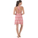 Coral Pink Gerbera Daisy Vector Tile Pattern Show Some Back Chiffon Dress View2