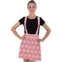 Coral Pink Gerbera Daisy Vector Tile Pattern Velvet Suspender Skater Skirt View1