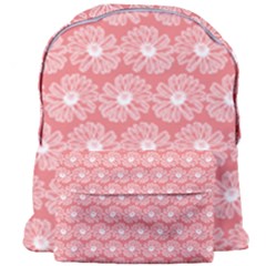 Coral Pink Gerbera Daisy Vector Tile Pattern Giant Full Print Backpack by GardenOfOphir