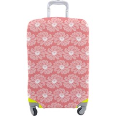 Coral Pink Gerbera Daisy Vector Tile Pattern Luggage Cover (large) by GardenOfOphir