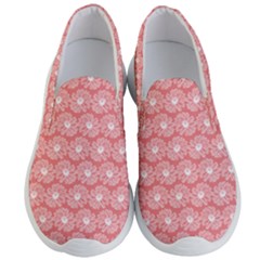 Coral Pink Gerbera Daisy Vector Tile Pattern Men s Lightweight Slip Ons by GardenOfOphir