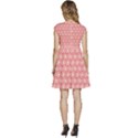 Coral Pink Gerbera Daisy Vector Tile Pattern Cap Sleeve High Waist Dress View4