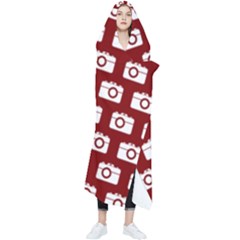 Modern Chic Vector Camera Illustration Pattern Wearable Blanket