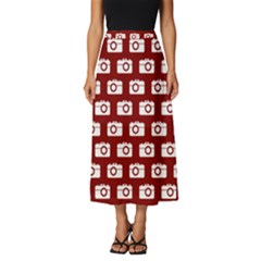 Modern Chic Vector Camera Illustration Pattern Classic Midi Chiffon Skirt