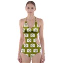 Modern Chic Vector Camera Illustration Pattern Cut-Out One Piece Swimsuit View1