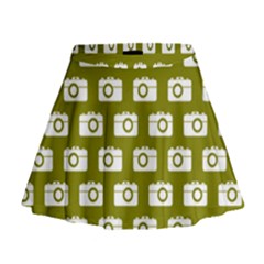 Modern Chic Vector Camera Illustration Pattern Mini Flare Skirt by GardenOfOphir