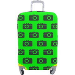 Modern Chic Vector Camera Illustration Pattern Luggage Cover (large) by GardenOfOphir