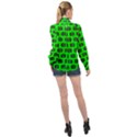 Modern Chic Vector Camera Illustration Pattern High Neck Long Sleeve Chiffon Top View2