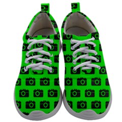 Modern Chic Vector Camera Illustration Pattern Mens Athletic Shoes by GardenOfOphir