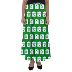 Modern Chic Vector Camera Illustration Pattern Flared Maxi Skirt by GardenOfOphir