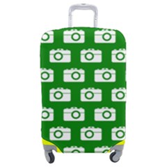 Modern Chic Vector Camera Illustration Pattern Luggage Cover (medium) by GardenOfOphir