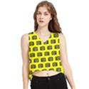 Modern Chic Vector Camera Illustration Pattern V-Neck Cropped Tank Top View1