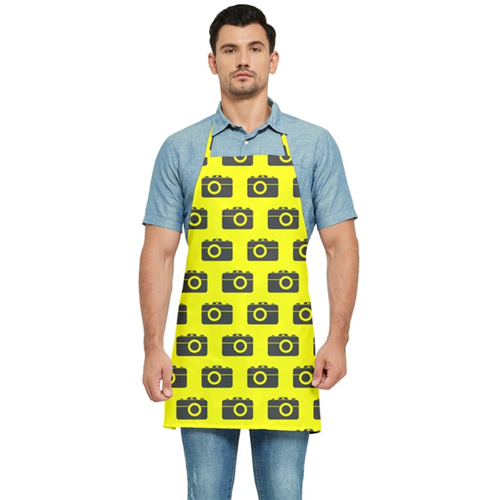 Modern Chic Vector Camera Illustration Pattern Kitchen Apron